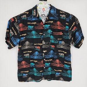 Vintage Barn Fly Shirt Mens Medium Western All Over Print Rodeo‎ Cow A Bunga